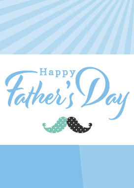 Fathers Day - Blue stripes & moustache