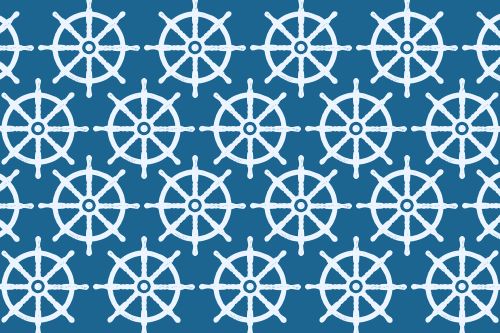 Blue white ship wheel