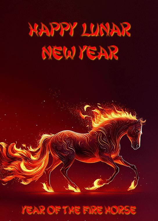 CNY26 Year of the Horse card