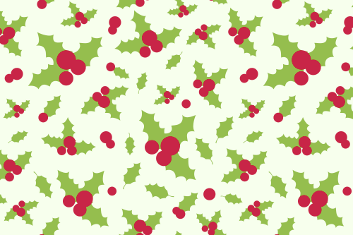 XMAS-red green holly