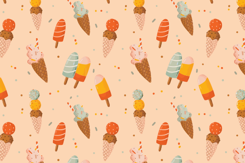 Orange, ice creams