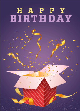 Her Birthday - Purple gift box